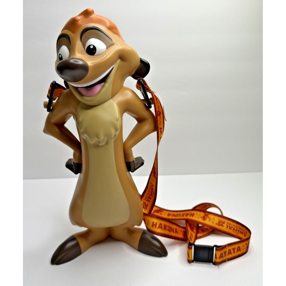 Disney‎ Parks Timon The Lion King Souvenir Drink Cup Straw Lanyard Hakuna Matata